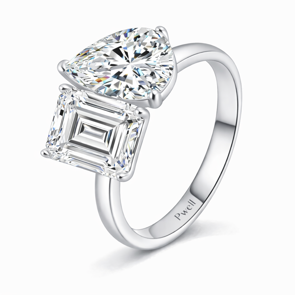 Isolde Grande Toi et Moi Ring 6ct  (Silver)