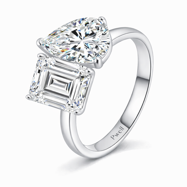 Isolde Grande Toi et Moi Ring 6ct  (Silver)