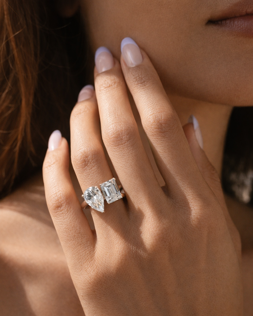 Isolde Grande Toi et Moi Ring 6ct  (Silver)