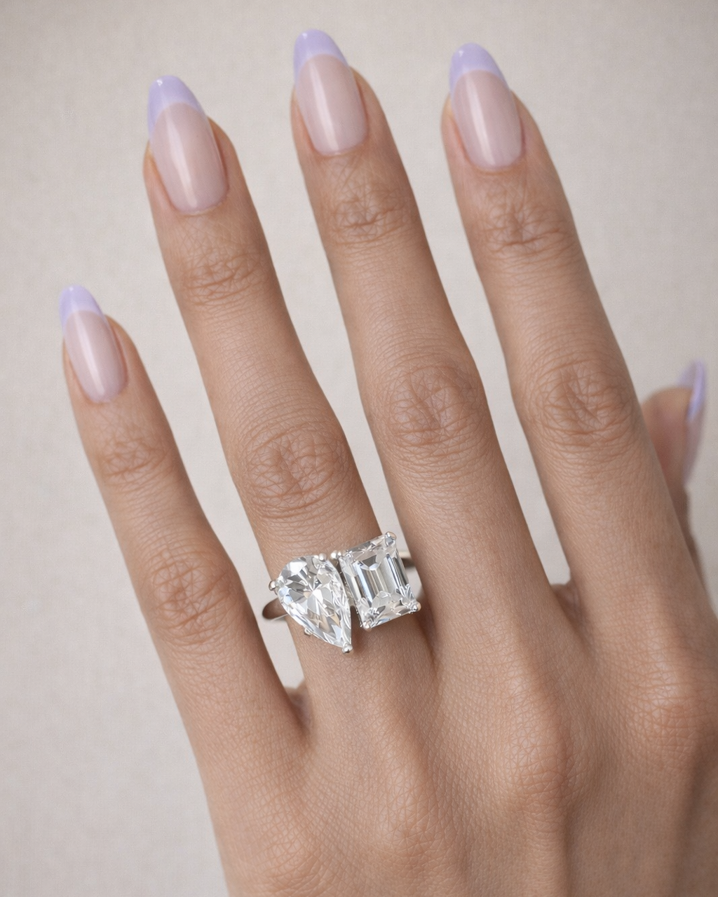 Isolde Grande Toi et Moi Ring 6ct  (Silver)