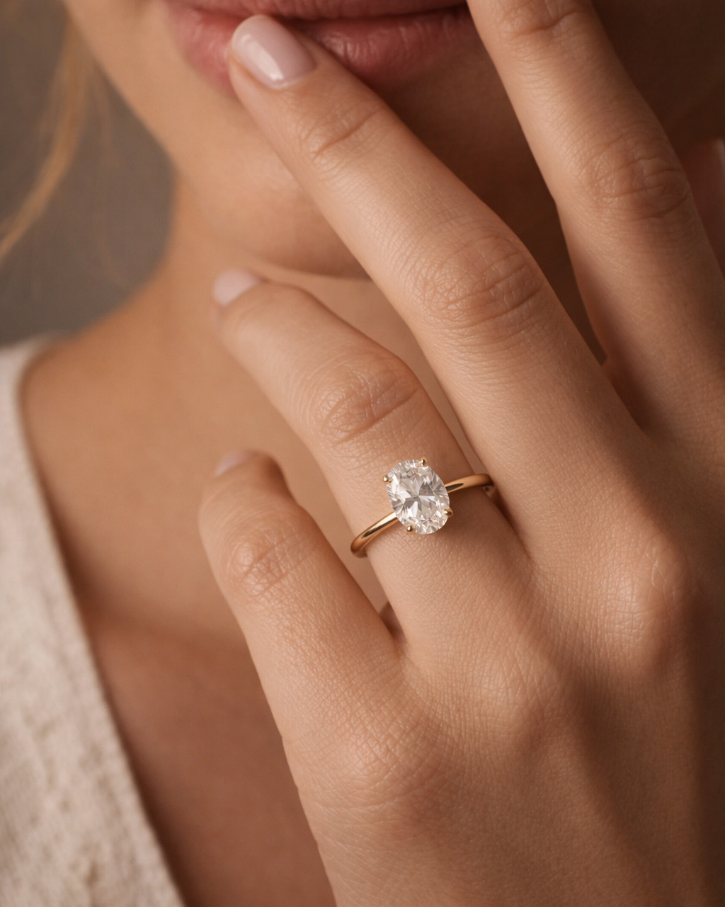 Echo Oval Ring 3ct (Gold)