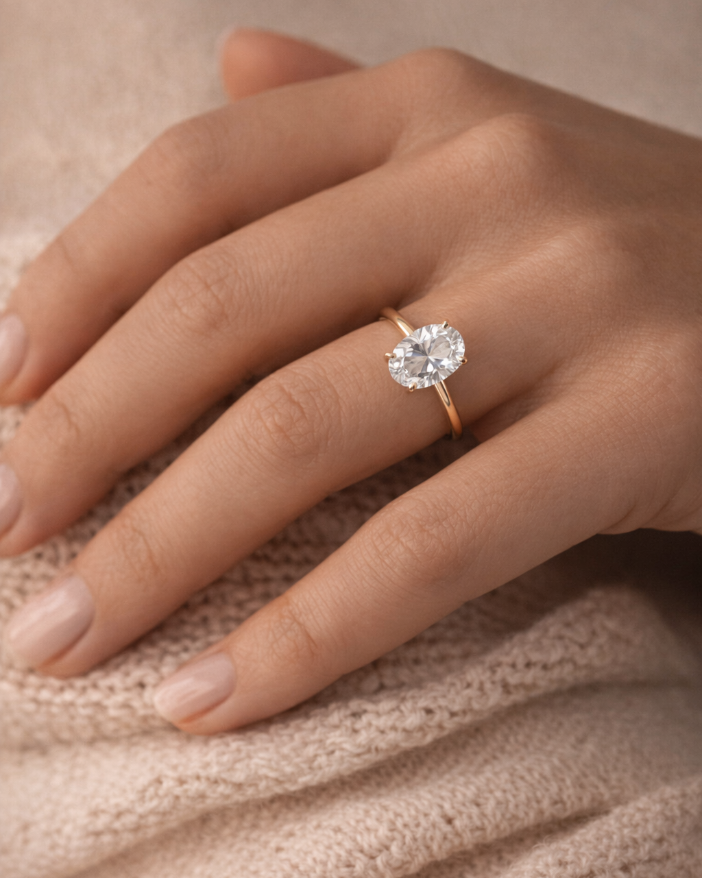 Echo Oval Ring 3ct (Gold)