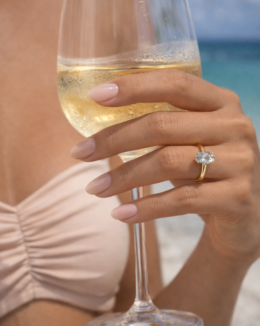 Echo Oval Ring 3ct (Gold)