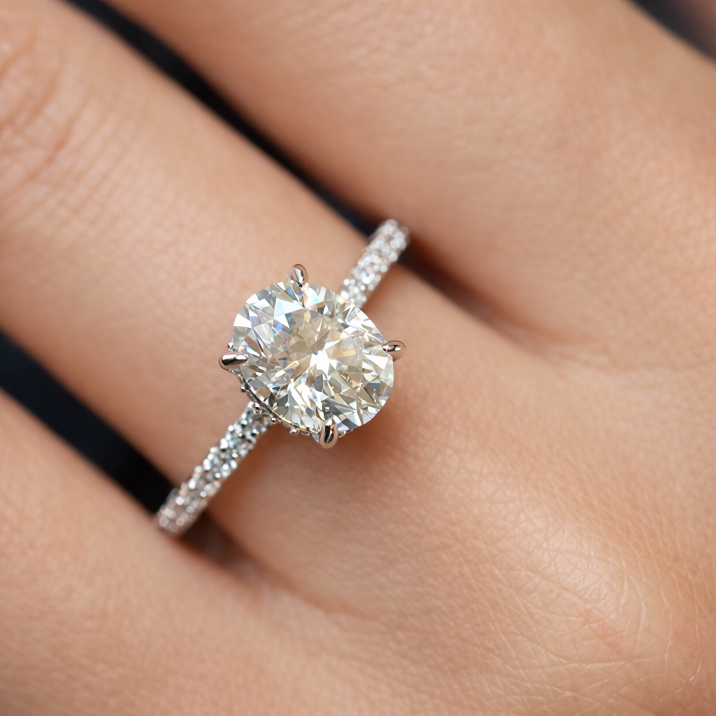 Refrain Oval Ring 3ct (Silver)