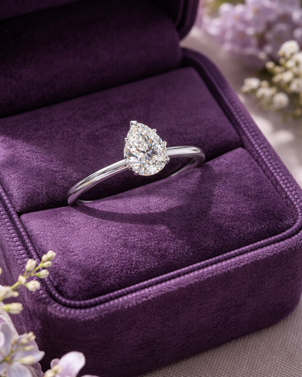 Encore Pear Ring 2ct (Silver)